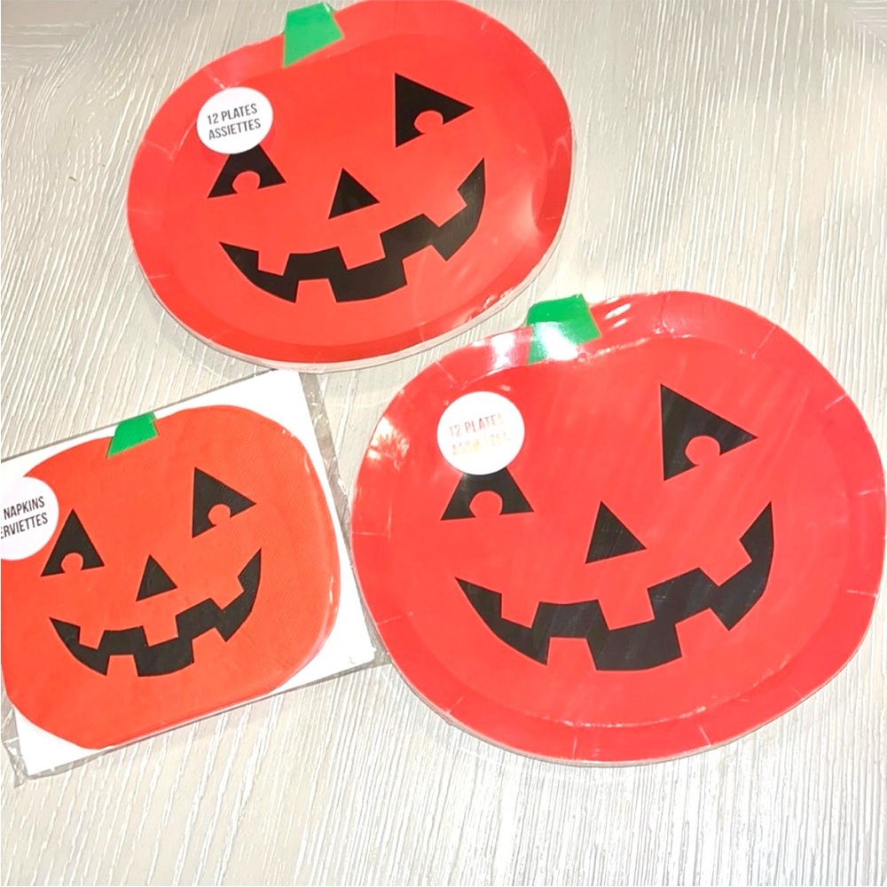 Meri Meri Jack O’Lantern Plates & Napkins Set